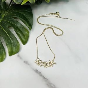 Mama Letter Necklace 18K Gold Mother’s Day Gift